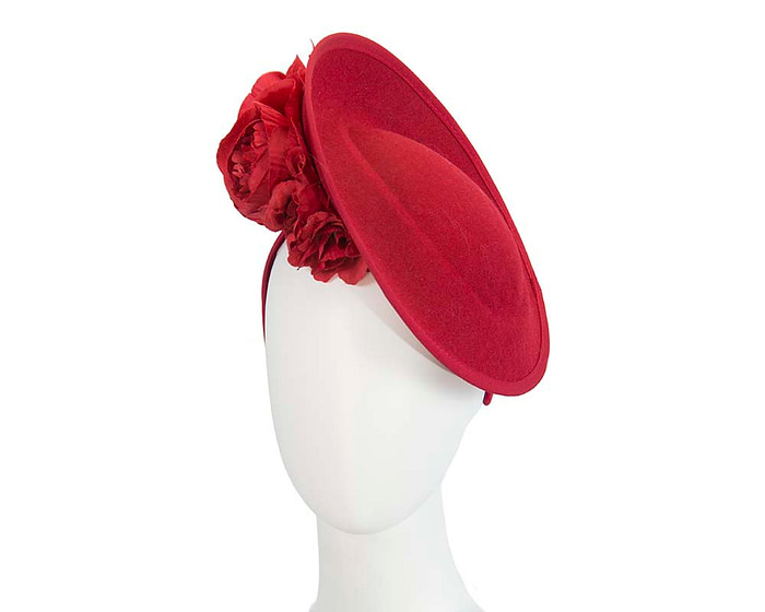 Large red fascinators with flowers by Fillies Collection - Fascinators.com.au