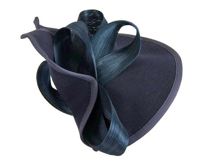 Twisted navy winter fascinator by Fillies Collection - Fascinators.com.au
