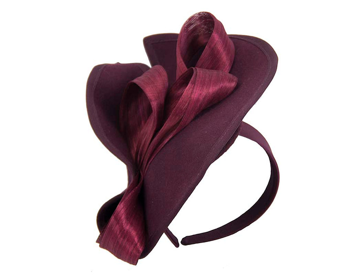 Twisted burgundy winter fascinator by Fillies Collection - Fascinators.com.au