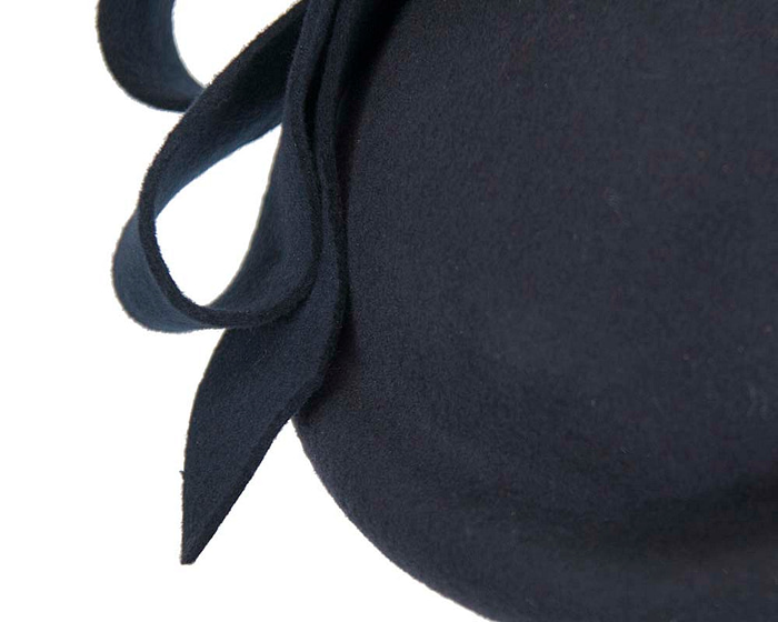 Navy winter felt fascinator hat by Fillies Collection - Fascinators.com.au