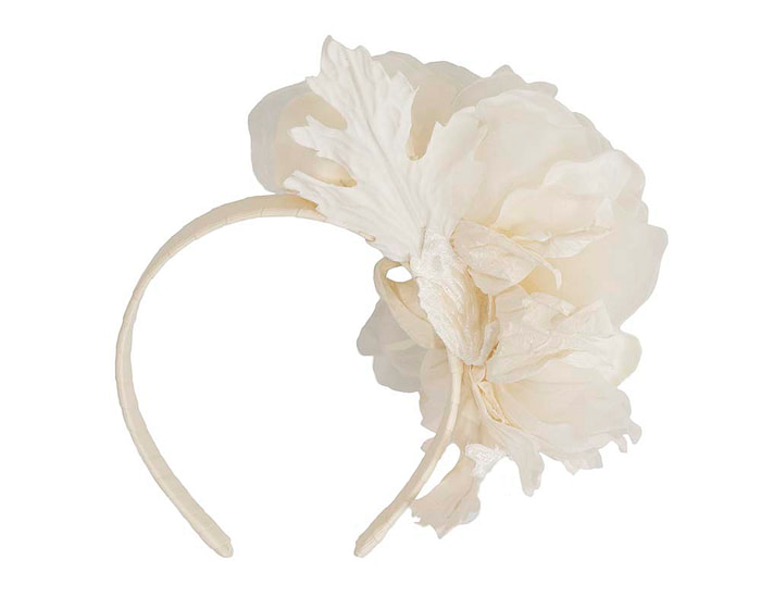 Large cream flower headband fascinator by Fillies Collection - Fascinators.com.au
