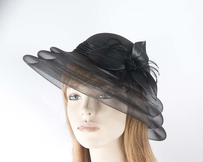 Black fashion hat H5002B - Fascinators.com.au
