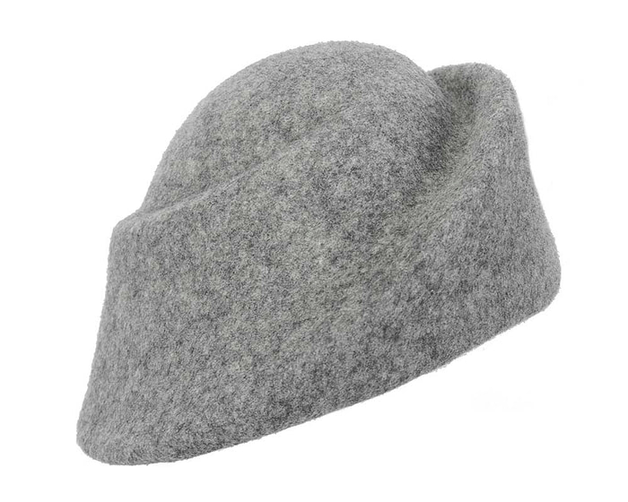 Grey marle felt hat - Fascinators.com.au