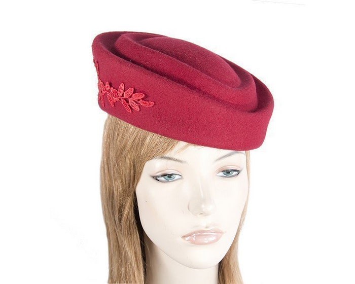 Large red felt beret hat - Fascinators.com.au