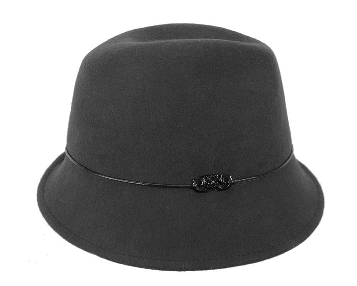 Black winter felt trilby hat - Fascinators.com.au