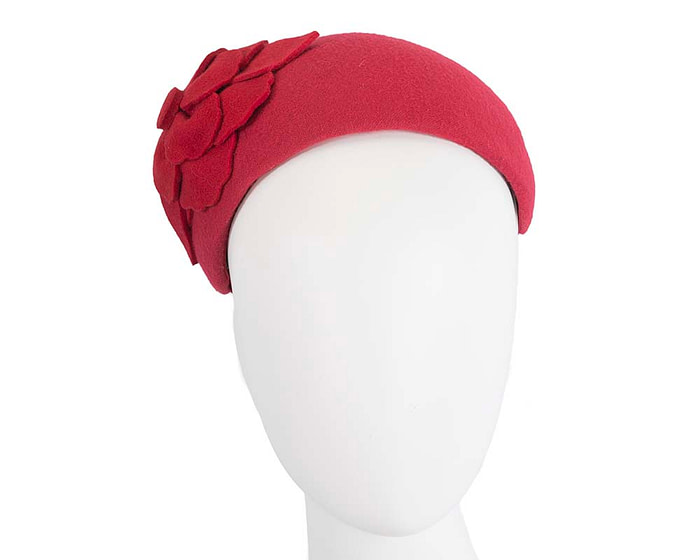 Red puffy band winter fascinator by Max Alexander - Fascinators.com.au