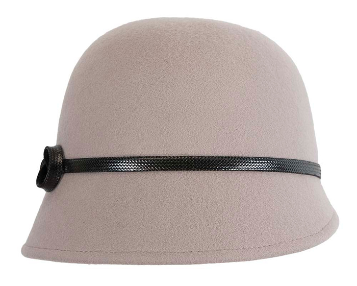 Grey felt bucket hat by Max Alexander - Fascinators.com.au