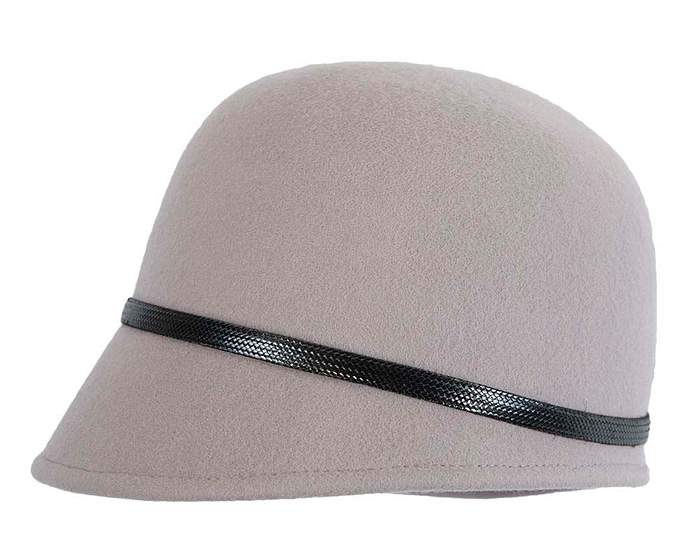 Grey felt bucket hat by Max Alexander - Fascinators.com.au