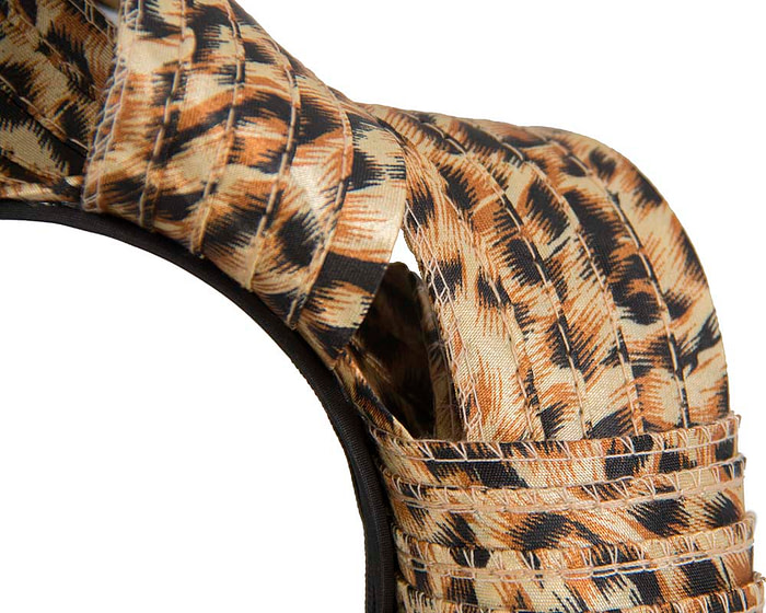 Twisted leopard print fascinator - Fascinators.com.au