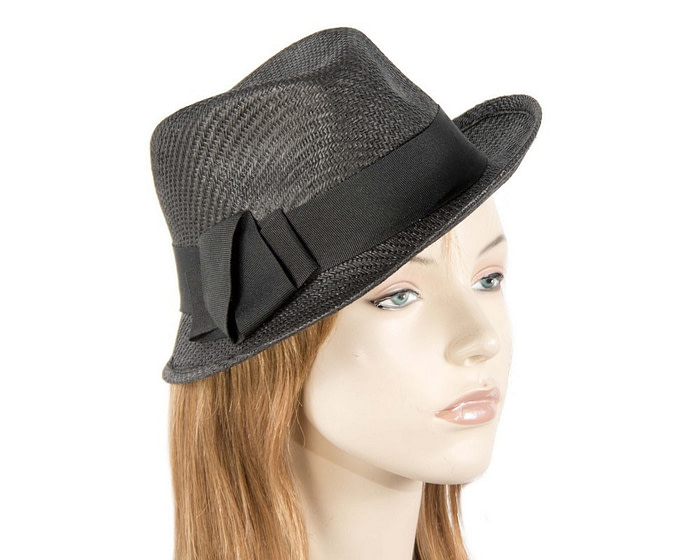 Black ladies trilby hat - Fascinators.com.au