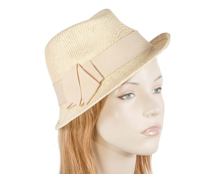 Natural ladies trilby hat - Fascinators.com.au