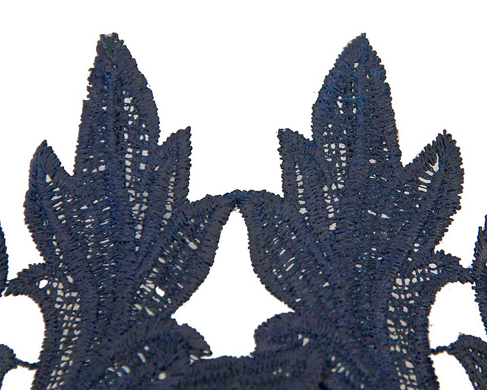 Navy lace crown fascinator by Max Alexander - Fascinators.com.au