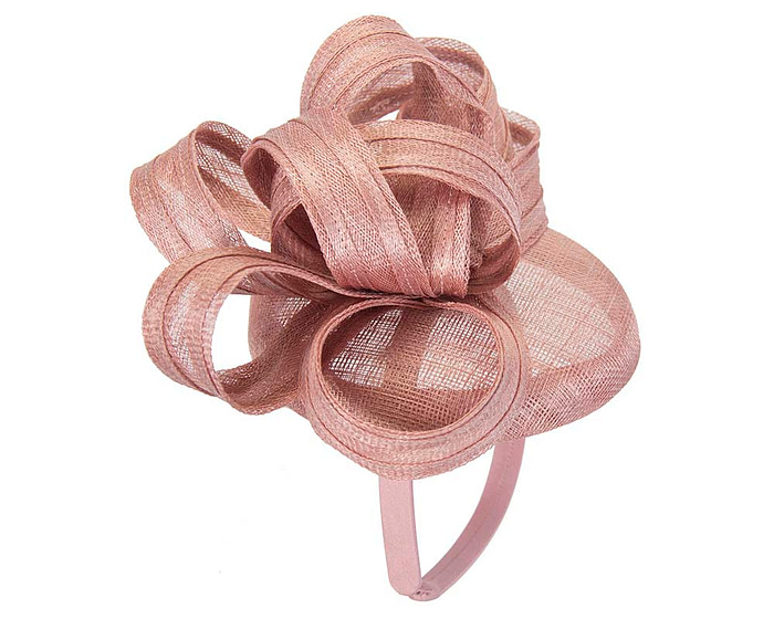 Dusty pink sinamay pillbox with loops by Max Alexander - Fascinators.com.au