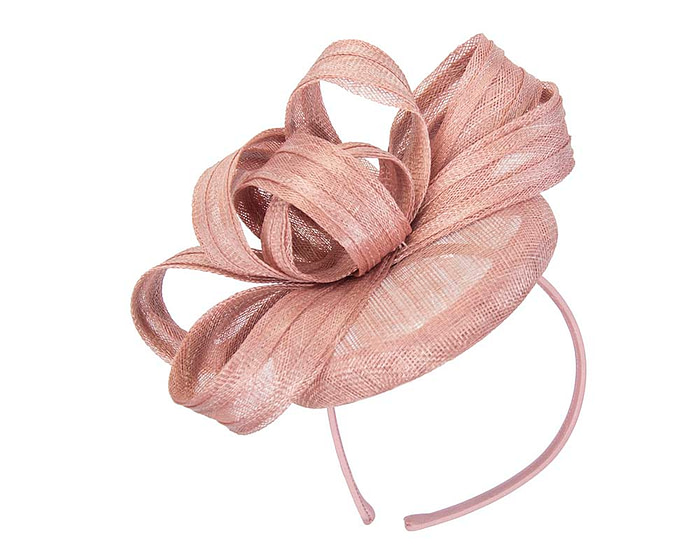 Dusty pink sinamay pillbox with loops by Max Alexander - Fascinators.com.au