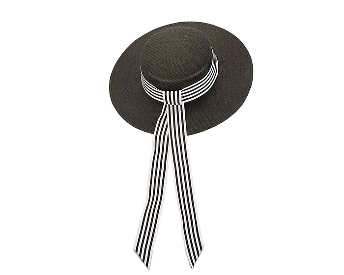 Black & white boater hat by Max Alexander - Fascinators.com.au