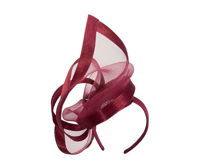 Edgy burgundy fascinator by Fillies Collection - Fascinators.com.au