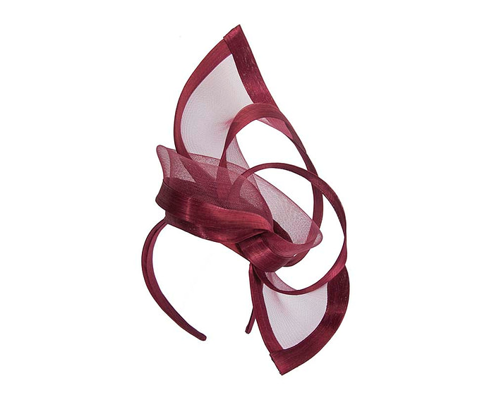 Edgy burgundy fascinator by Fillies Collection - Fascinators.com.au