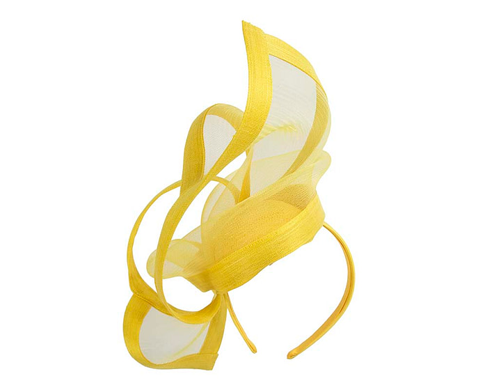 Edgy yellow fascinator by Fillies Collection - Fascinators.com.au