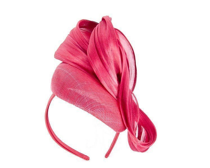 Red pillbox silk abaca bow - Fascinators.com.au