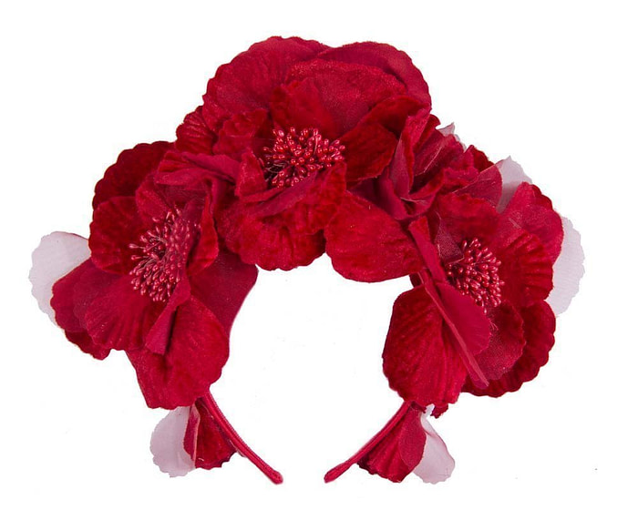 Red flower halo - Fascinators.com.au