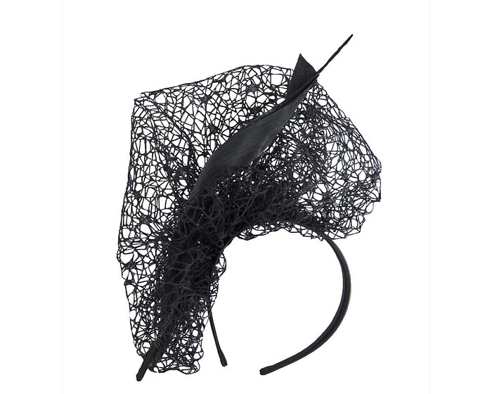 Bespoke black lace fascinator - Fascinators.com.au