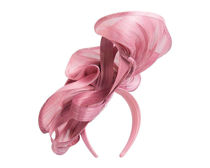 Exclusive dusty pink silk abaca racing fascinator - Fascinators.com.au