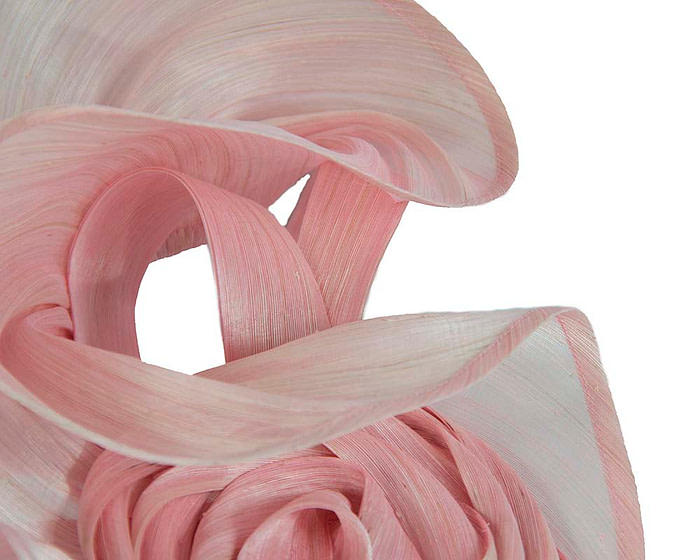 Exclusive pink silk abaca racing fascinator - Fascinators.com.au