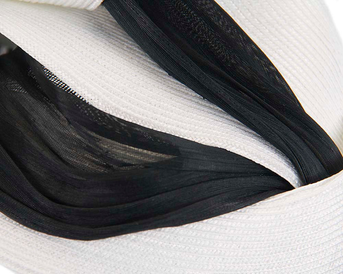 White & black twists Fillies Collection fascinator - Fascinators.com.au