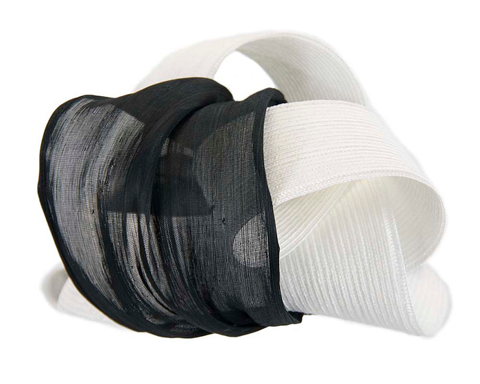 White & black twists Fillies Collection fascinator - Fascinators.com.au