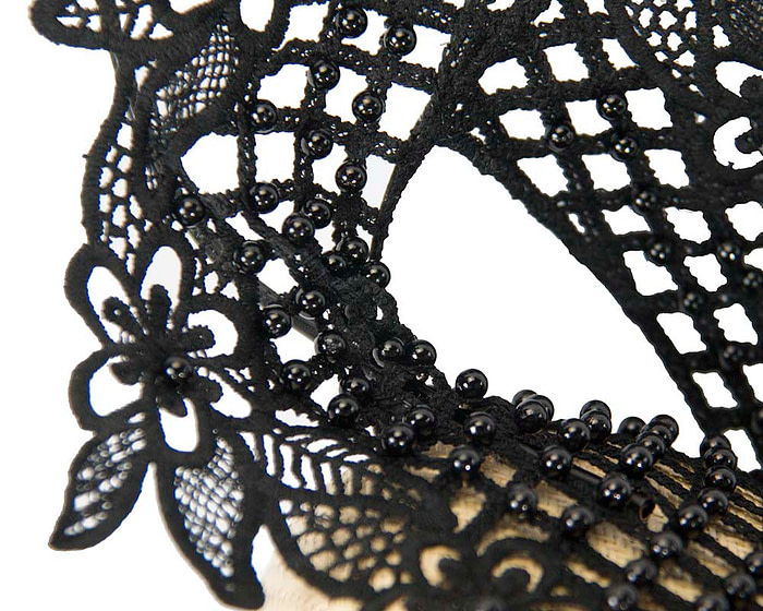 Natural & black lace pillbox fascinator by Fillies Collection - Fascinators.com.au