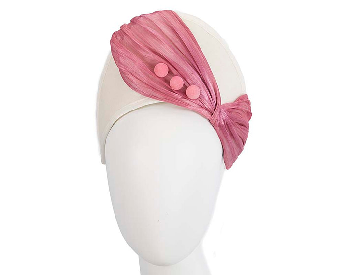 Cream & dusty pink winter crown fascinator by Fillies Collection - Fascinators.com.au