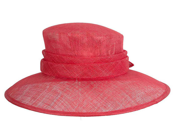 Large red sinamay racing hat by Max Alexander - Fascinators.com.au
