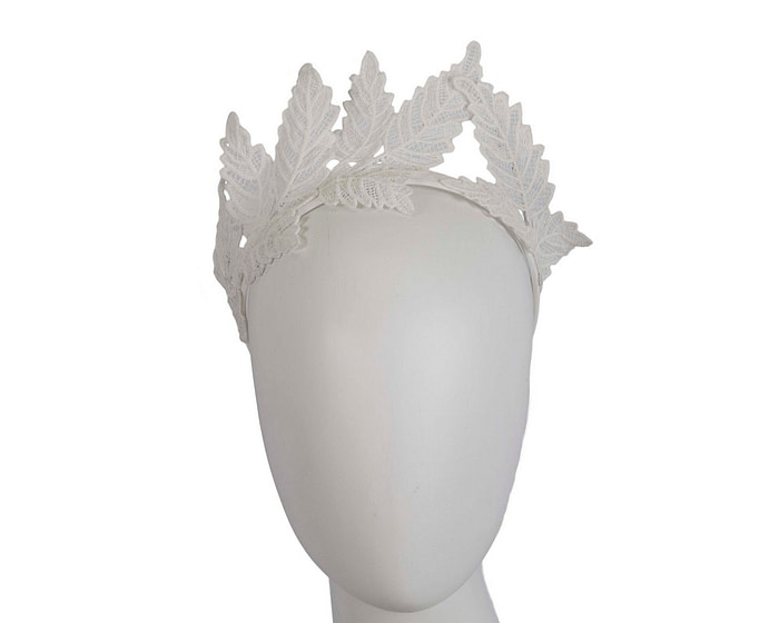 Ivory Australian Made lace crown fascinator by Max Alexander - Fascinators.com.au