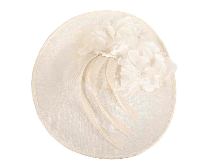 Large cream racing hatinator by Fillies Collection - Fascinators.com.au