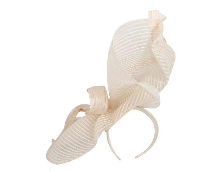 Tall twirl cream racing fascinator by Fillies Collection - Fascinators.com.au