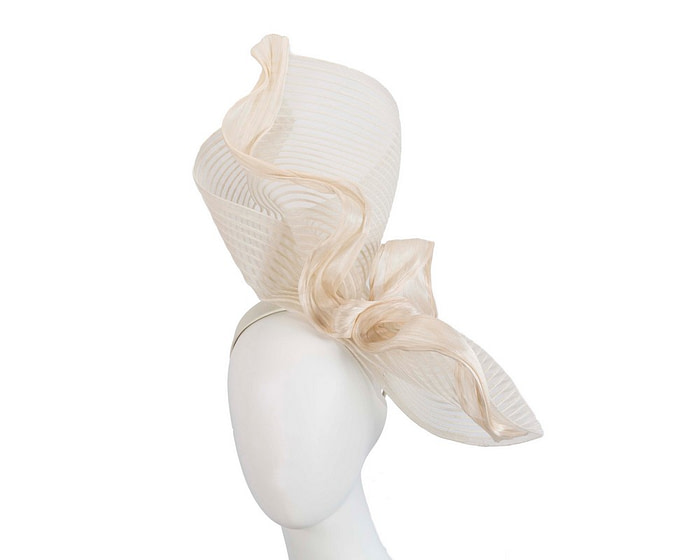 Tall twirl cream racing fascinator by Fillies Collection - Fascinators.com.au