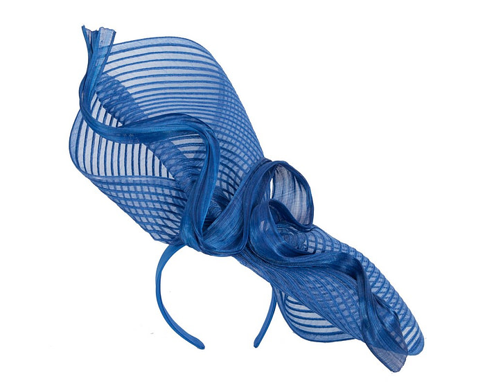 Tall twirl royal blue racing fascinator by Fillies Collection - Fascinators.com.au