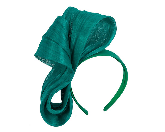 Large teal green bow racing fascinator by Fillies Collection - Fascinators.com.au