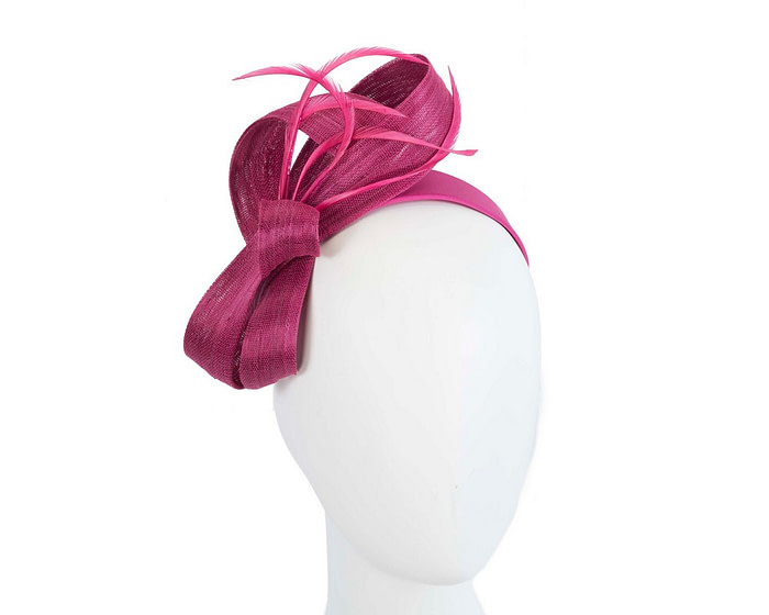 Fuchsia loops & feathers racing fascinator by Fillies Collection - Fascinators.com.au