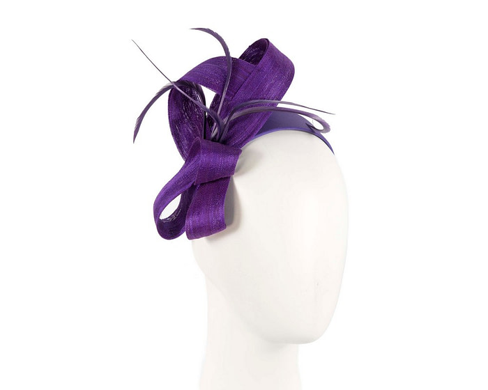 Purple loops & feathers racing fascinator by Fillies Collection - Fascinators.com.au