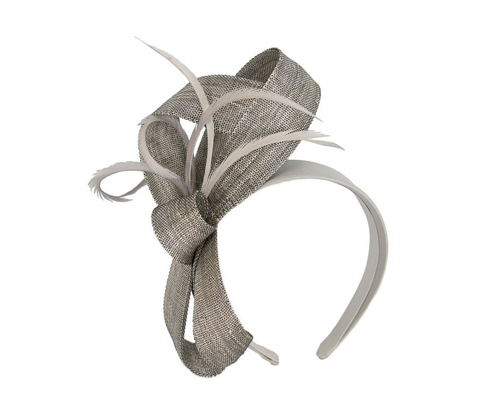 Silver loops & feathers racing fascinator by Fillies Collection - Fascinators.com.au