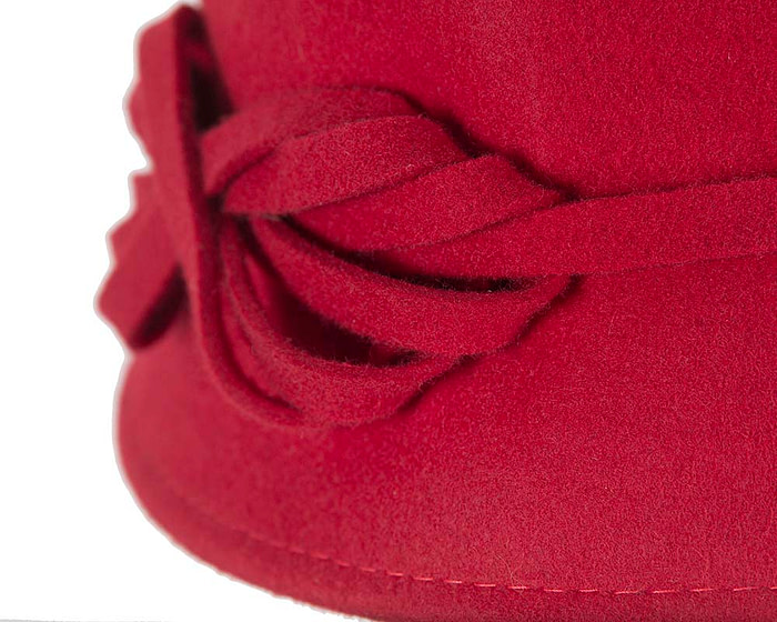 Red felt bucket hat - Fascinators.com.au