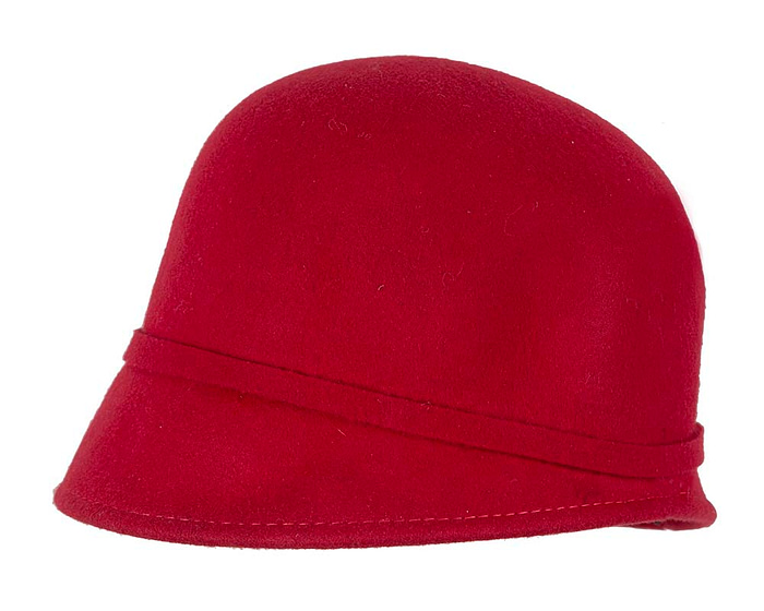 Red felt bucket hat - Fascinators.com.au