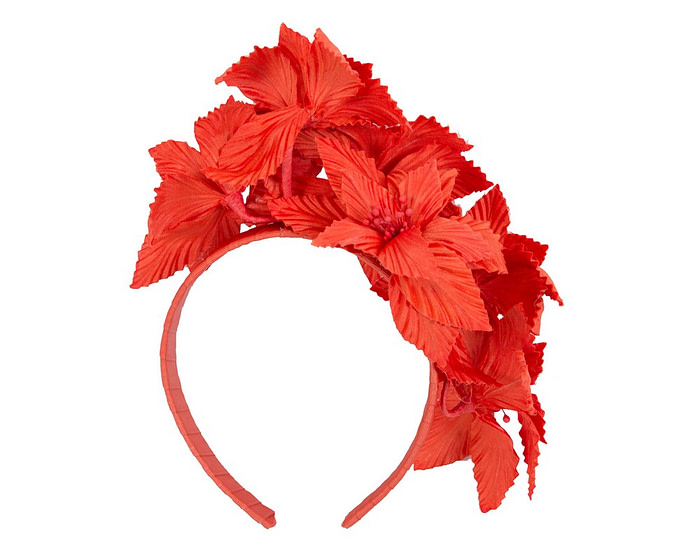 Burnt Orange 3D flower headband fascinator - Fascinators.com.au