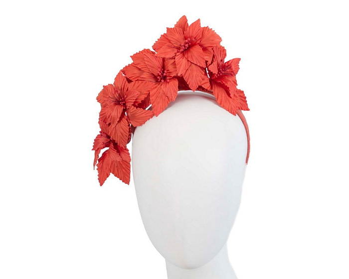 Burnt Orange 3D flower headband fascinator - Fascinators.com.au