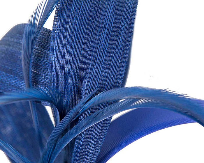 Royal blue loops and feathers racing fascinator by Fillies Collection - Fascinators.com.au