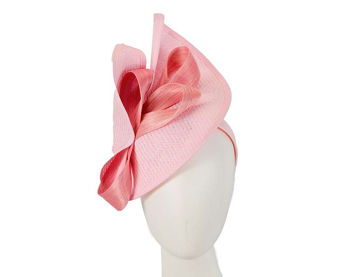 Pink designers racing fascinator with bow by Fillies Collection - Fascinators.com.au