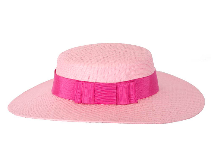Pink & fuchsia boater hat by Max Alexander - Fascinators.com.au