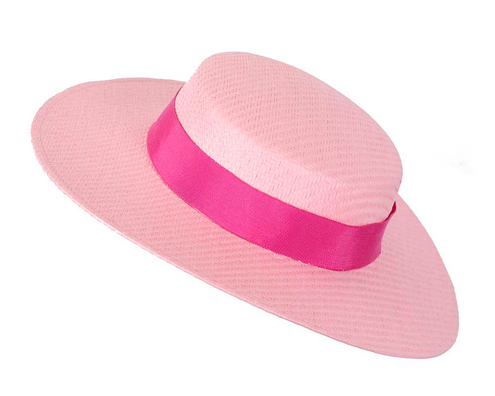 Pink & fuchsia boater hat by Max Alexander - Fascinators.com.au