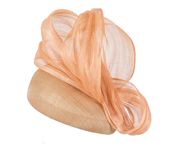 Nude pillbox silk abaca bow - Fascinators.com.au
